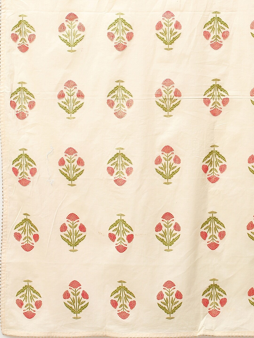Kalini Women Cream-Coloured Floral Printed Straight Kurta with Trousers & With Dupatta - Distacart