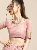 Thumbnail for Saree Mall Ethnic Motifs Silk Blend with Woven Design Border Saree - Distacart