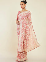 Thumbnail for Soch Floral Embroidered Pure Georgette Saree - Distacart