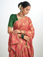Thumbnail for Sangria Ethnic Motifs Printed Zari Saree - Distacart