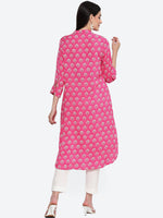 Thumbnail for Biba Ethnic Motifs Printed Shirt Collar Kurta - Distacart
