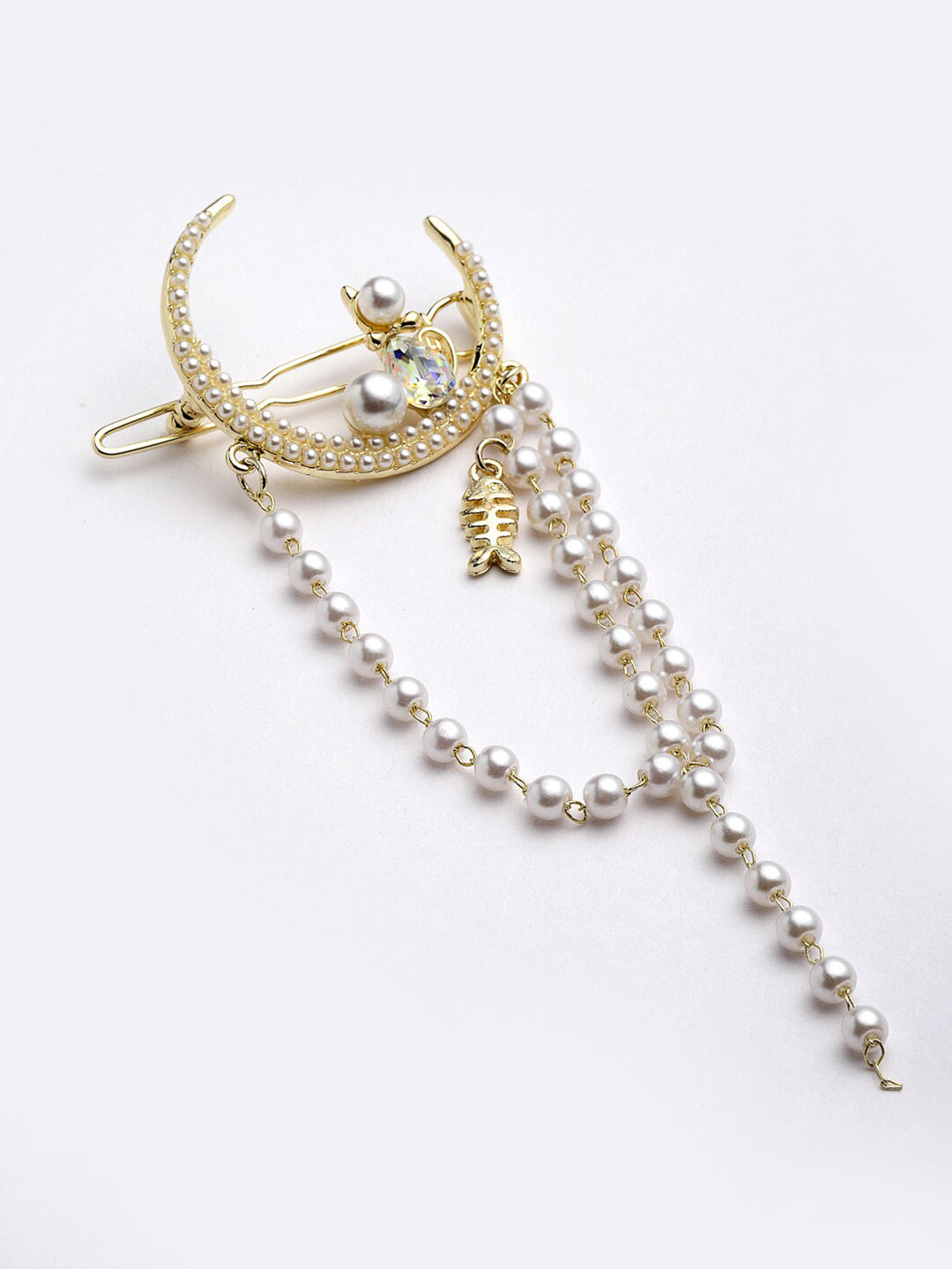 Panash Women Gold-Toned Embellished Bumpit Hair Pin - Distacart