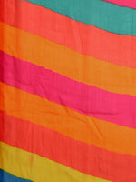 Thumbnail for Sangria Yellow & Turquoise Blue Colourblocked Pure Chiffon Saree - Distacart