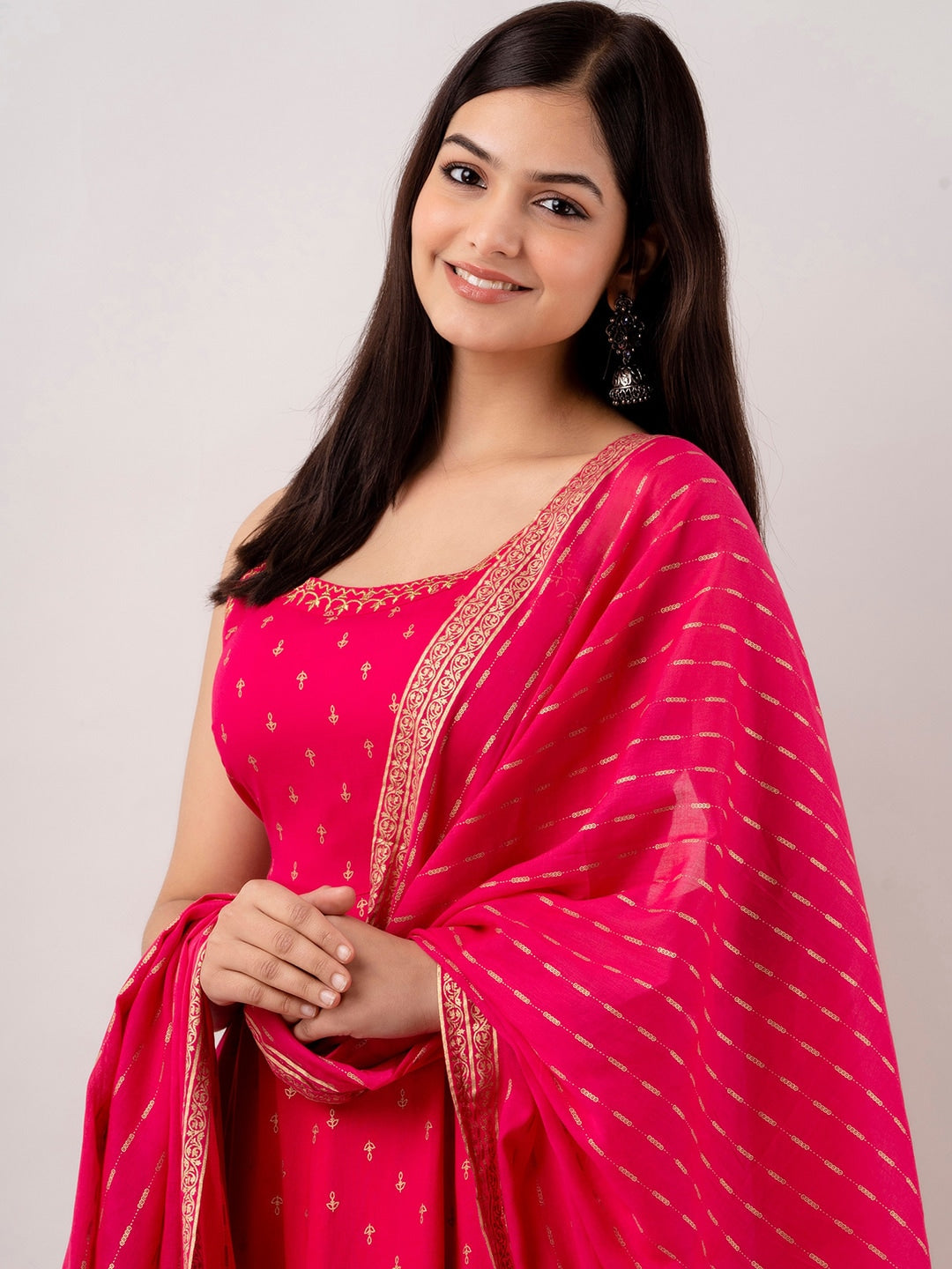 Kalini Women Floral Embroidered Spaghetti Kurta Sharara and Dupatta set - Distacart