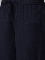 Thumbnail for Biba Women Navy Blue Printed Kurta with Palazzos - Distacart