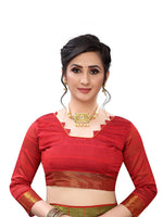 Thumbnail for Kalini Checked Zari Bordered Saree - Distacart