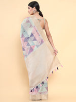 Thumbnail for Soch Purple & Pink Woven Design Zari Pure Silk Tussar Saree - Distacart