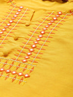 Thumbnail for Sangria Women Geometric Embroidered Mirror Work Kurta - Distacart
