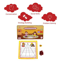 Thumbnail for Desi Toys Maa Kali Goats & Tigers/Bagh Bakri, Classic Strategy Board Game with Canvas Fabric Board, Based on Indian Mythological Story - Distacart