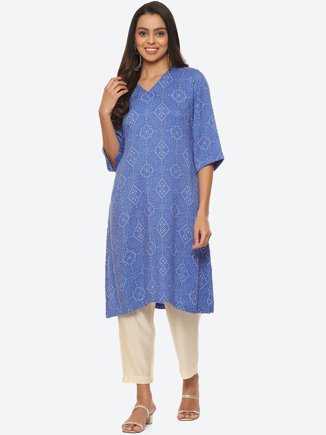 Biba Bandhani Printed Kurta - Distacart