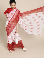 Thumbnail for Saree Mall Bandhani Poly Chiffon Saree with Printed border - Distacart
