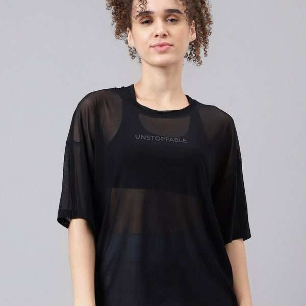 MKH Typography Printed Relaxed Fit Sheer Dri-FIT T-shirt - Distacart