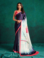 Thumbnail for Sangria Printed Satin Saree - Distacart