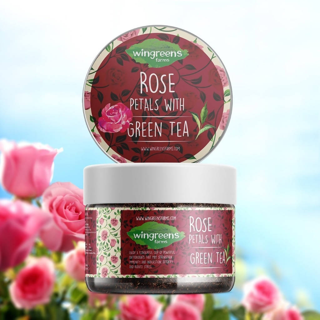 Wingreens Farms Rose Petals With Green Tea