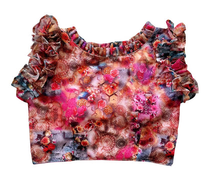 Vamika Multicolor Georgette Frill Blouse - Distacart