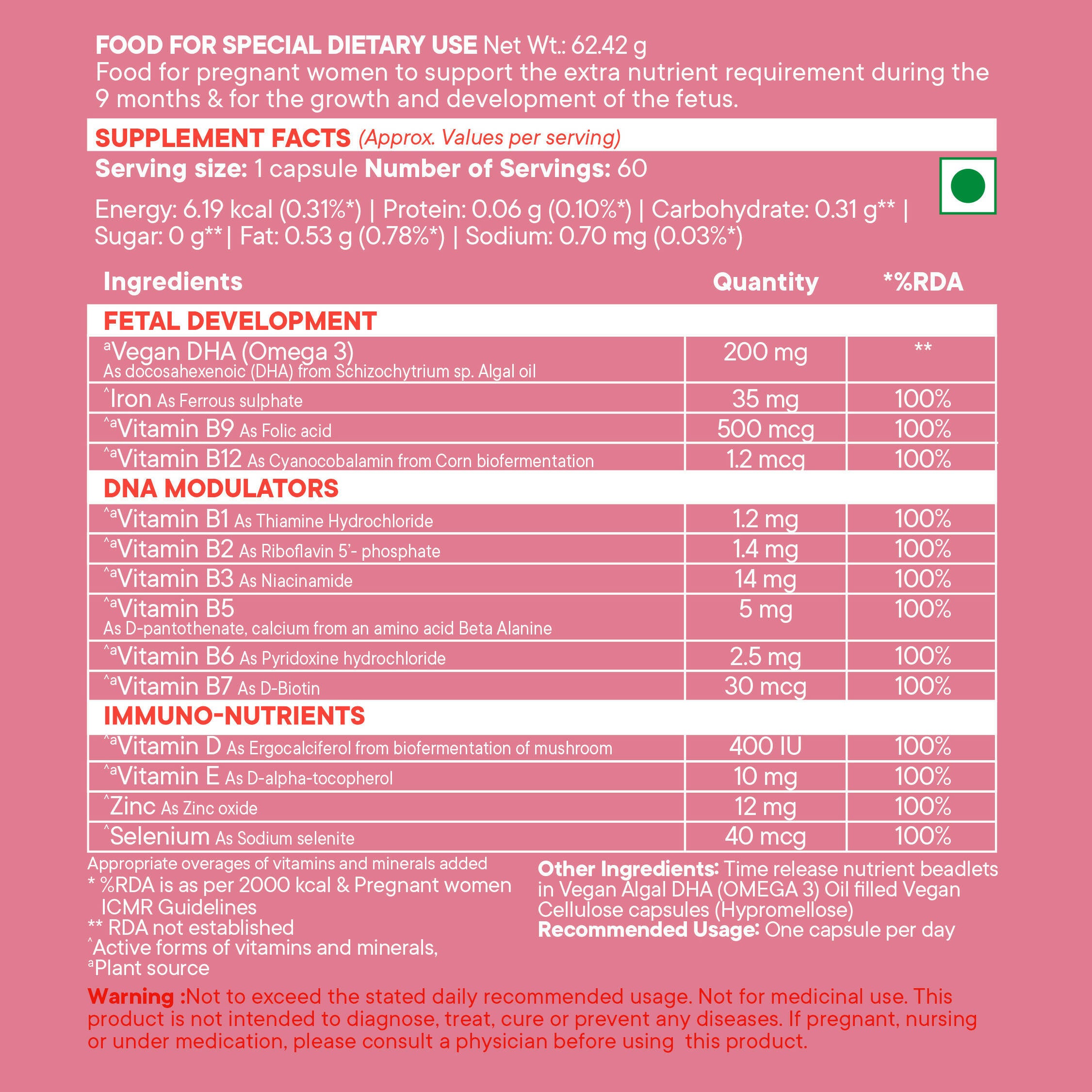 Wellbeing Nutrition Slow | Prenatal Capsules - Distacart