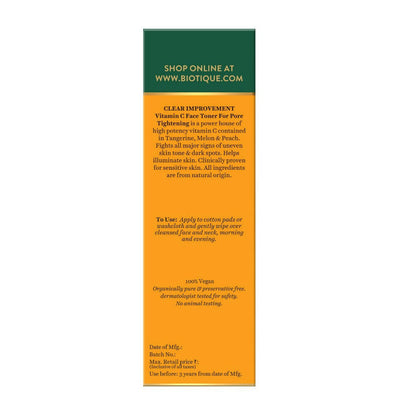 Biotique Advanced Organics Clear Improvement Vitamin C Face Toner - Distacart