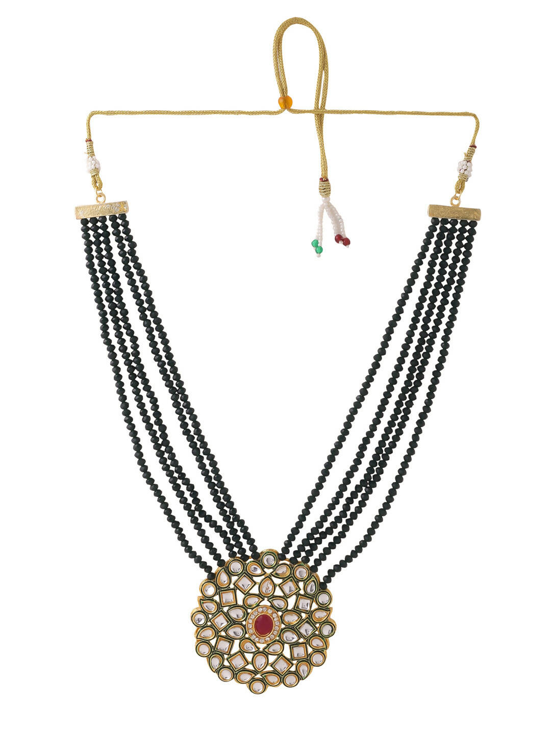 NVR Women Gold Plated Kundan Studded Jewellery Set - Distacart