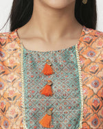 Thumbnail for Lil Drama Raangoli Girls Orange Kurta With Sharara&Dupatta Set - Distacart