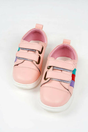 Tiny Bugs For Boys & Girls Double Velcro Sneakers - Pink - Distacart