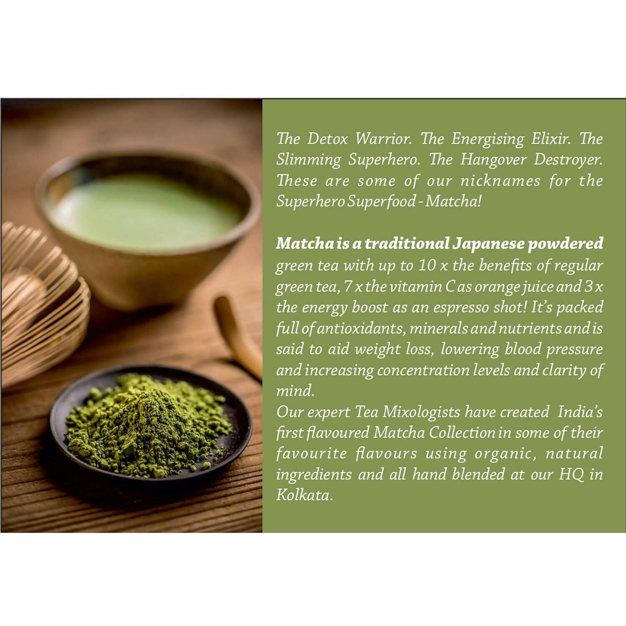 The Tea Trove Matcha Green Tea Powder - Lemon, Ginger, Matcha tea with Black Rock Salt - Distacart