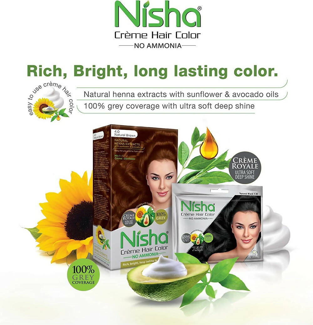 Nisha Creme Hair Color Mahogany - Distacart