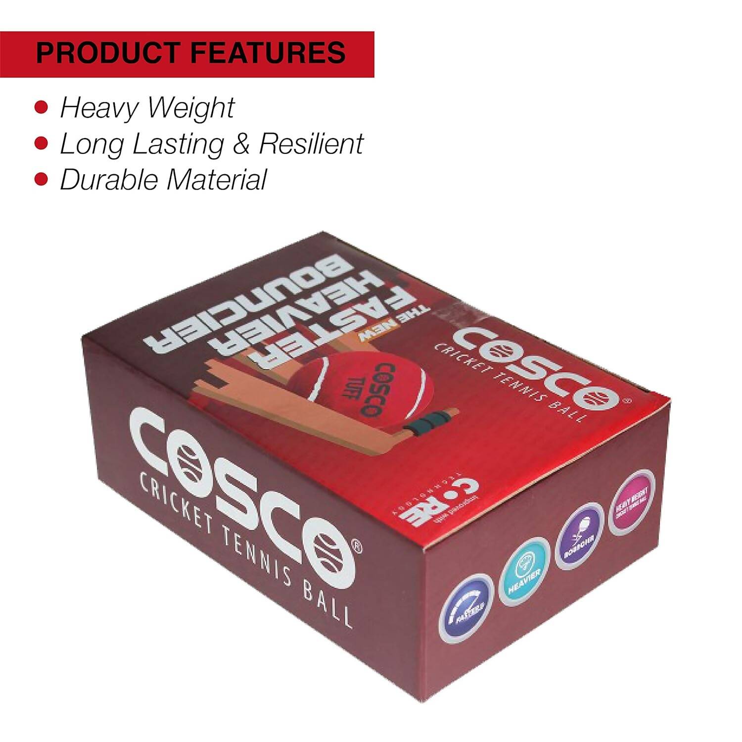 Cosco Tuff Heavy Weight Ball - Red (Pack of 6) - Distacart