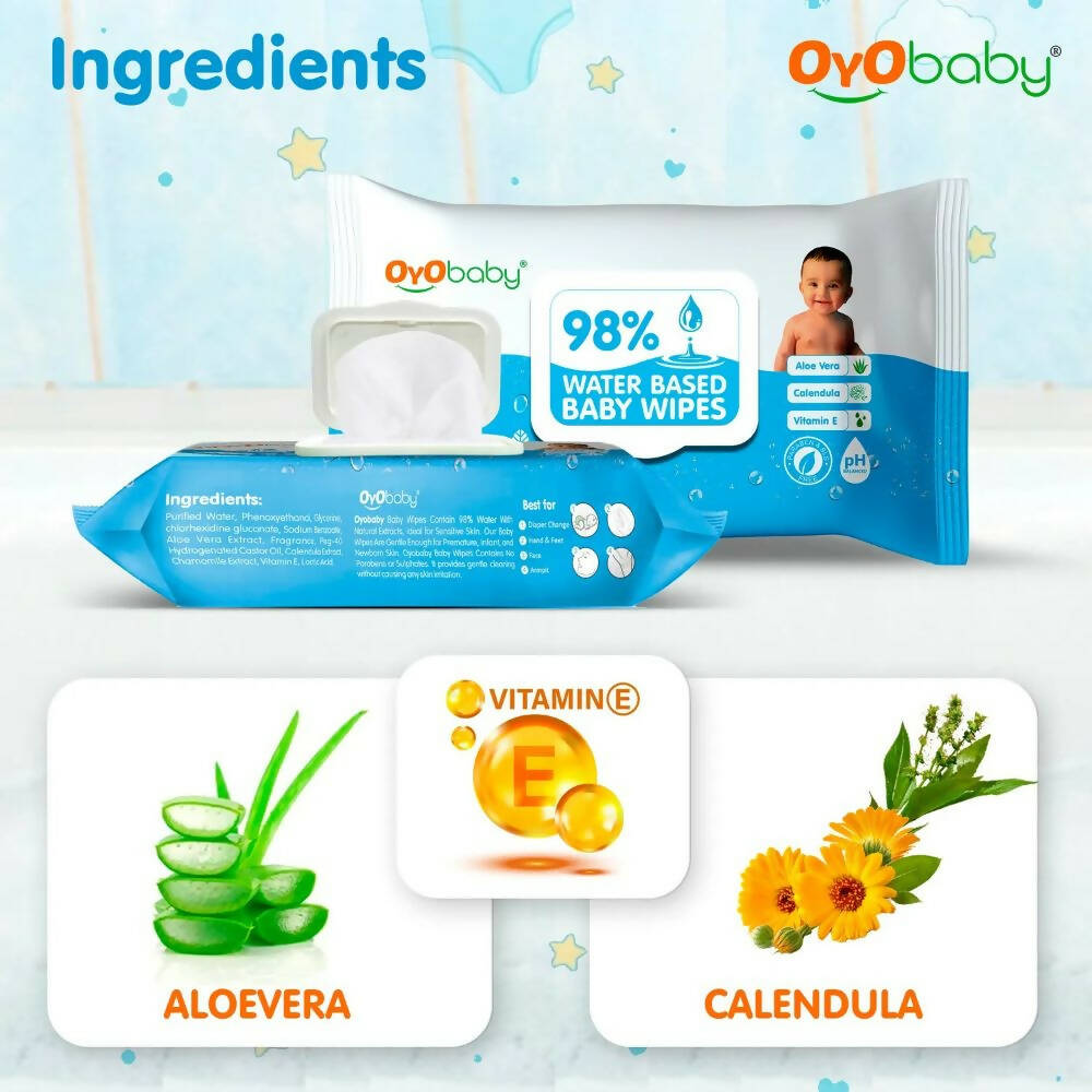 Oyo Baby 98% Water Baby Wipes - Distacart