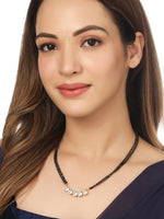 Thumbnail for NVR Women Ethnic Gold-Plated Beaded Mangalsutra With Ad Stone - Distacart