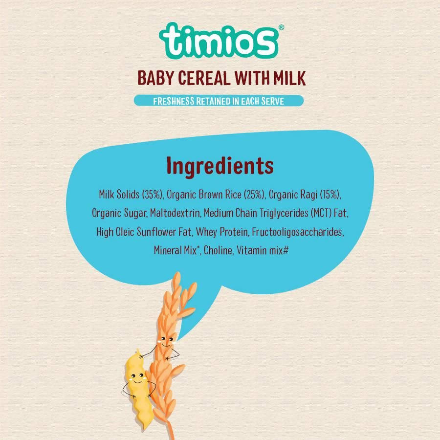 Timios Organic Rice Ragi Baby Cereal Ingredients