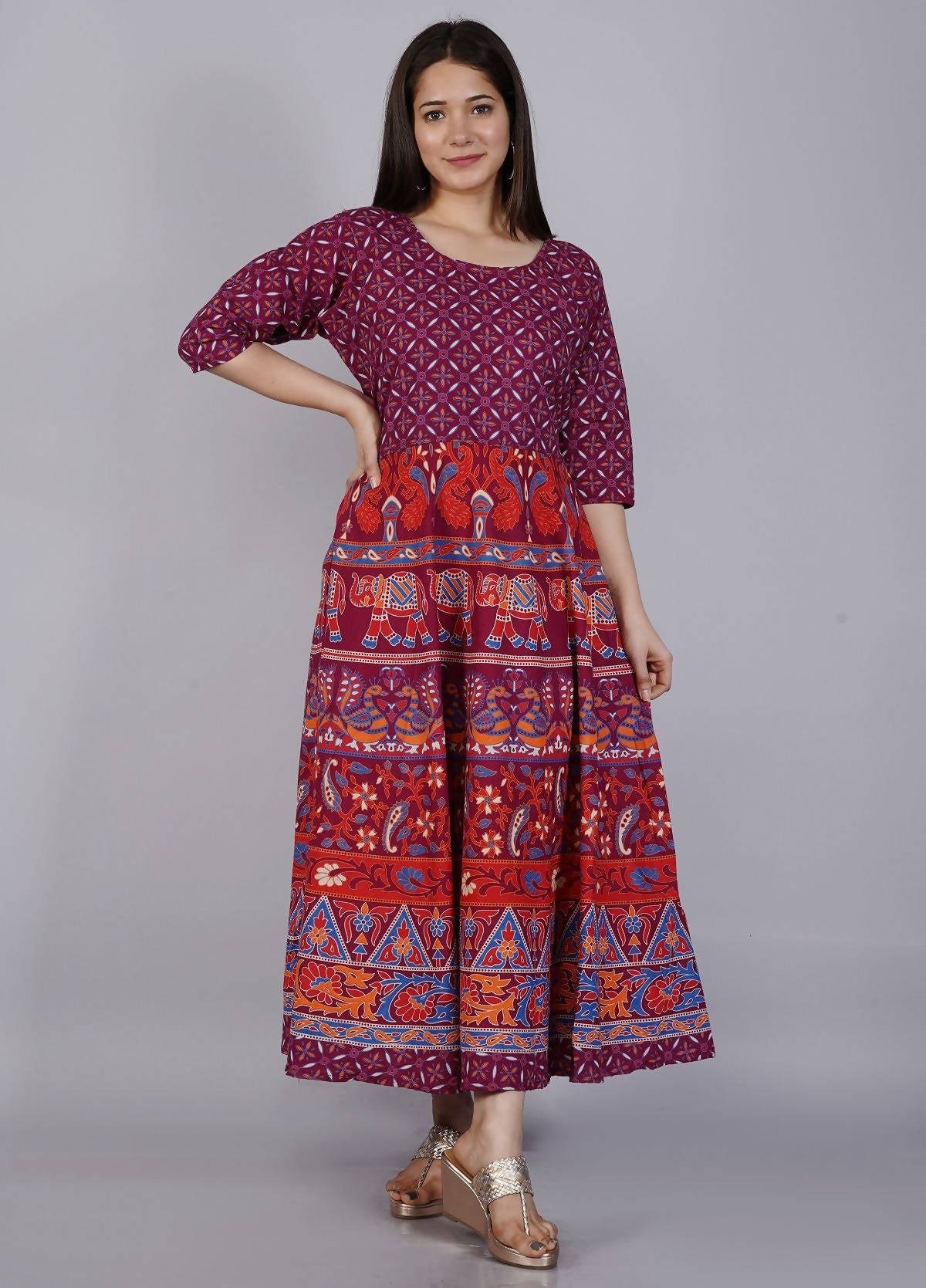Vamika Multicolor Cotton Printed Party/Casual Wear Kurti (GAM21K)