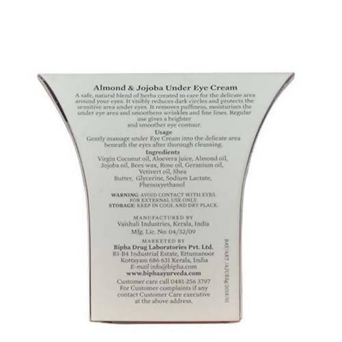 Bipha Ayurveda Almond & Jojoba Under Eye Cream - Distacart