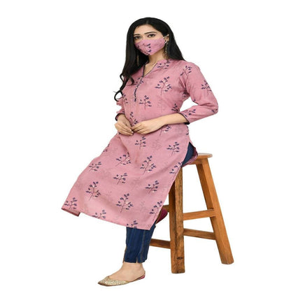 Lagi Women's Pink Printed Straight Kurta & Pant (MC41B)
