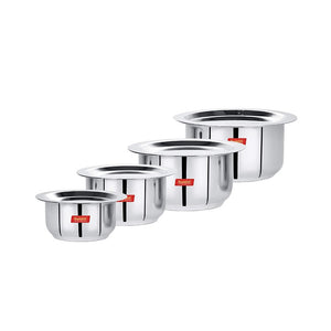 Sumeet Stainless Steel Tope/ Patila/cookware With Lids 