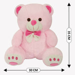 Thumbnail for Webby Plush Cute Sitting Teddy Bear Soft Toys With Neck Bow And Foot Print, Pink - Distacart