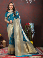 Thumbnail for Lorenvalley Fashion Rama Soft Silk Woven Design Gold Zari Weaving Saree - Distacart