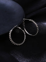 Thumbnail for NVR Women Silver Toned Beaded Circular Earrings - Distacart