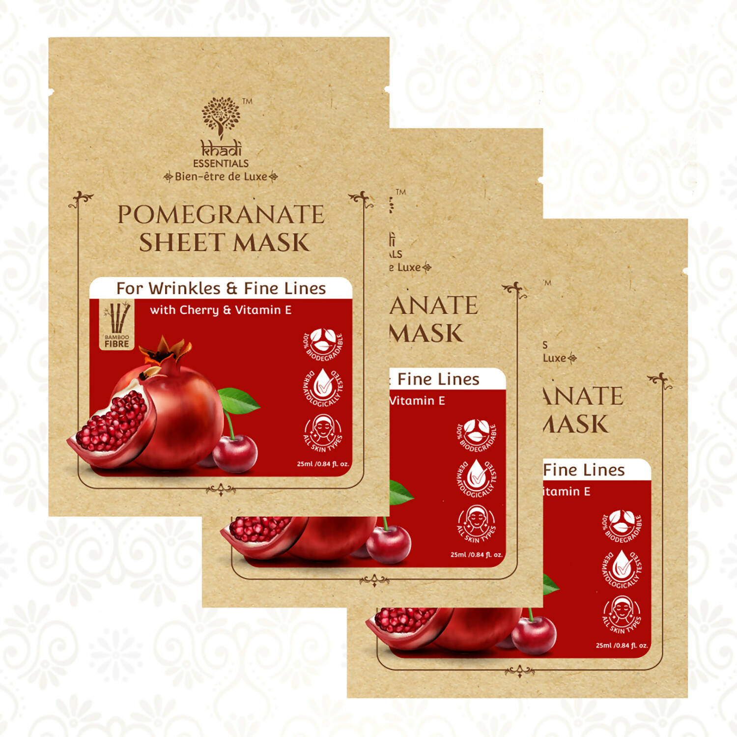 Khadi Essentials Pomegranate Serum Sheet Mask - Distacart