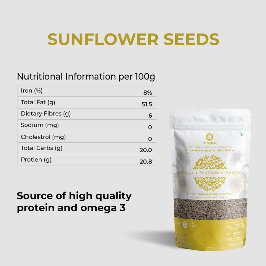 Anveshan Organic Raw Sunflower Seeds