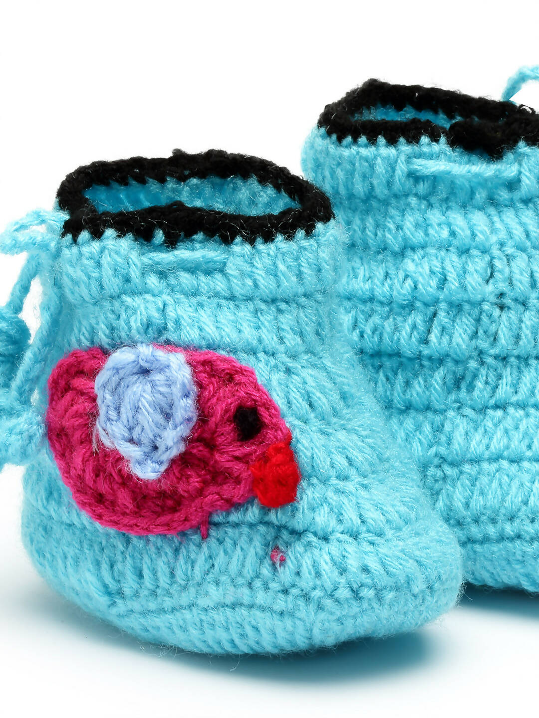 Chutput Kids Woollen Hand Knitted Bird Detailed Booties - Blue - Distacart