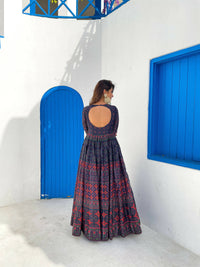 Thumbnail for Partywear Designer Blue Chanderi Suit - Anbazaar - Distacart