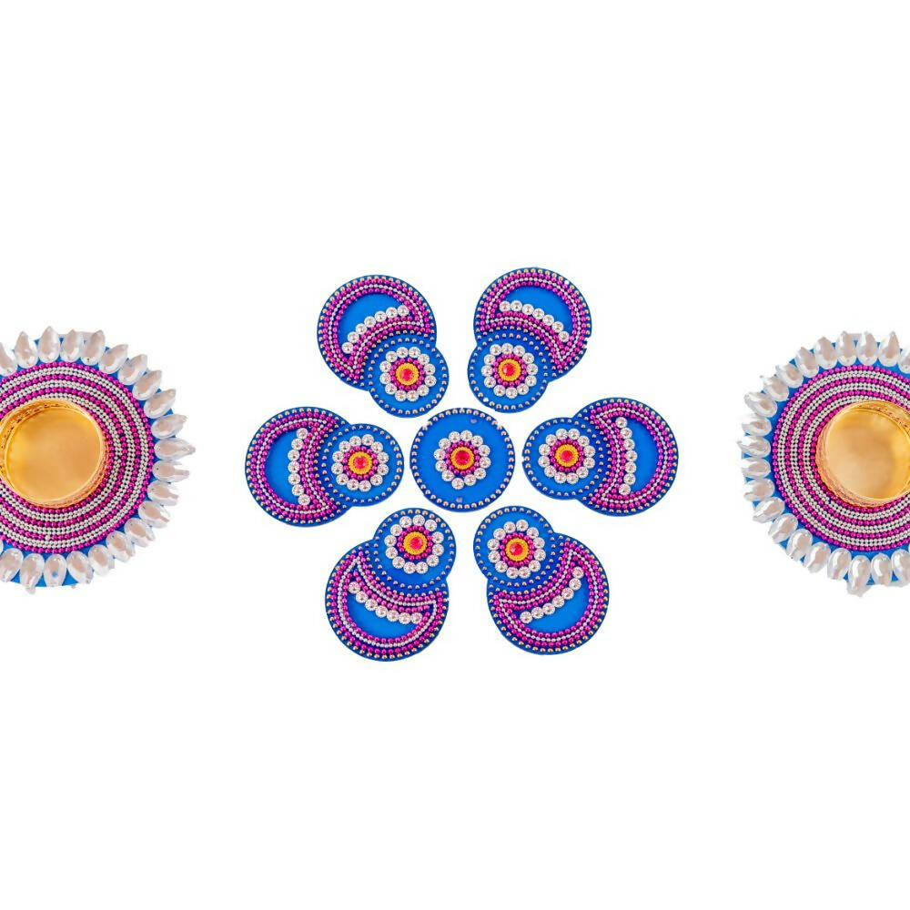 Kundan HandiKrafts Designer Double Round Blue (Baby) - Distacart