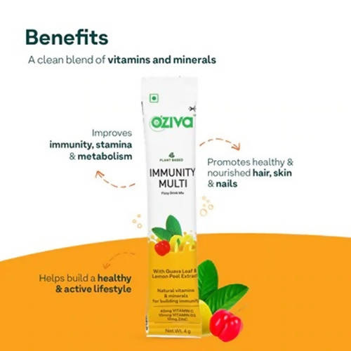 OZiva Plant Based Immunity Multivitamins Fizzy Drink Mix