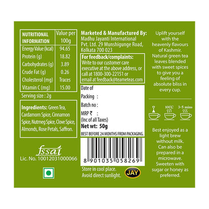 Teame Kashmiri Kahwa Green Tea - Distacart