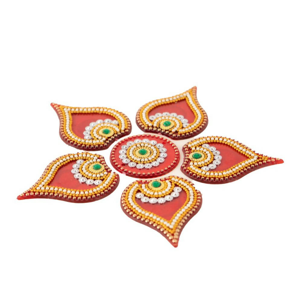 Kundan HandiKrafts Designer Modak Rangoli Red (Baby) - Distacart