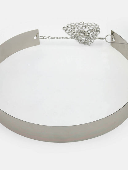 NVR Women Circular Silver Plated Adjustable Broad Belt - Distacart