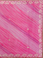 Thumbnail for Koskii Striped Embroidered Saree - Distacart