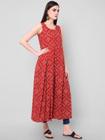 Thumbnail for Kalini Women Red Bandhani Printed Kurta - Distacart