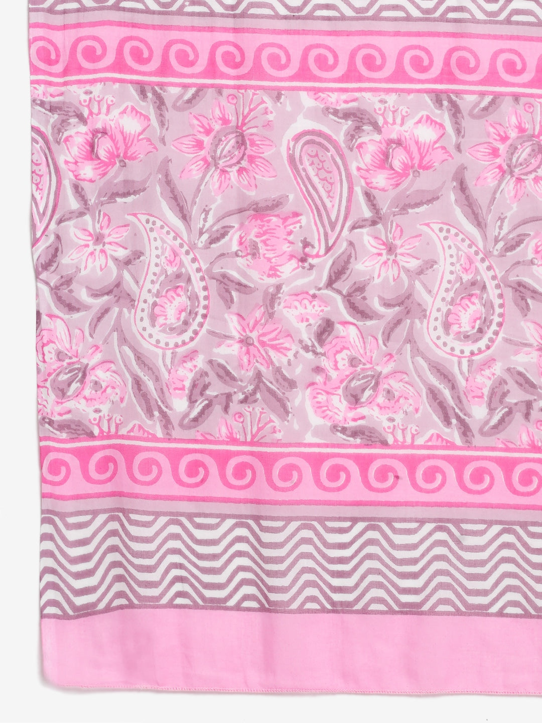 Kalini Women Pink Paisley Printed Pure Cotton Kurta with Sharara & With Dupatta - Distacart