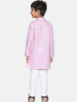 Sethukrishna Boys Purple Pure Cotton Kurta with Pyjamas - Distacart